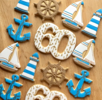 Ahoy sailing nautical theme cookies
