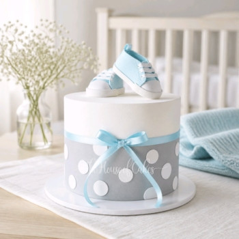 Baby shoes cake 1