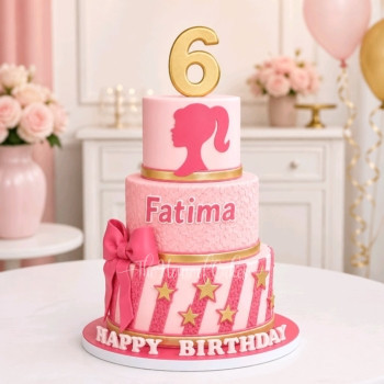 Barbie theme cake
