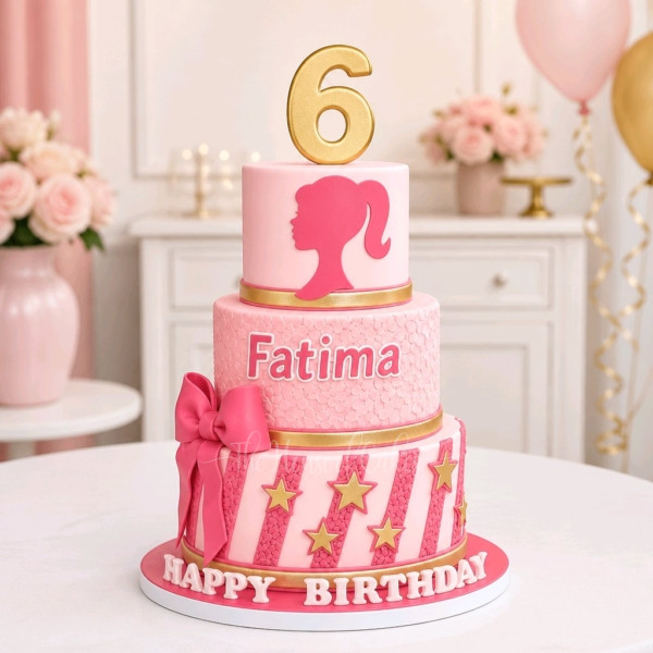 Barbie theme cake