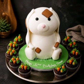 Bunny cake and carrot cupcakes