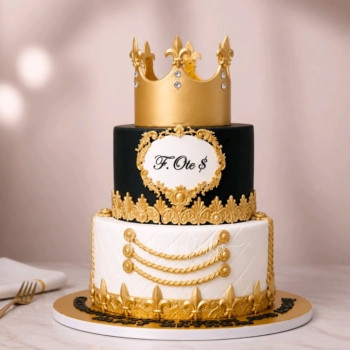 Cake with golden crown 2