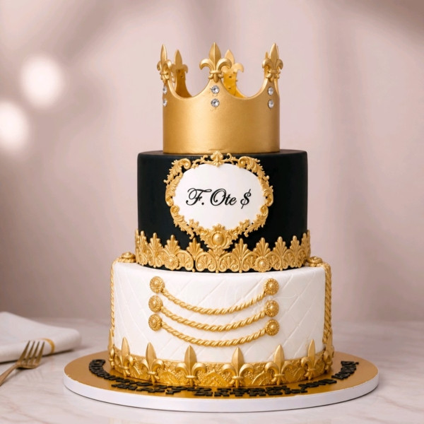 Cake with golden crown 2