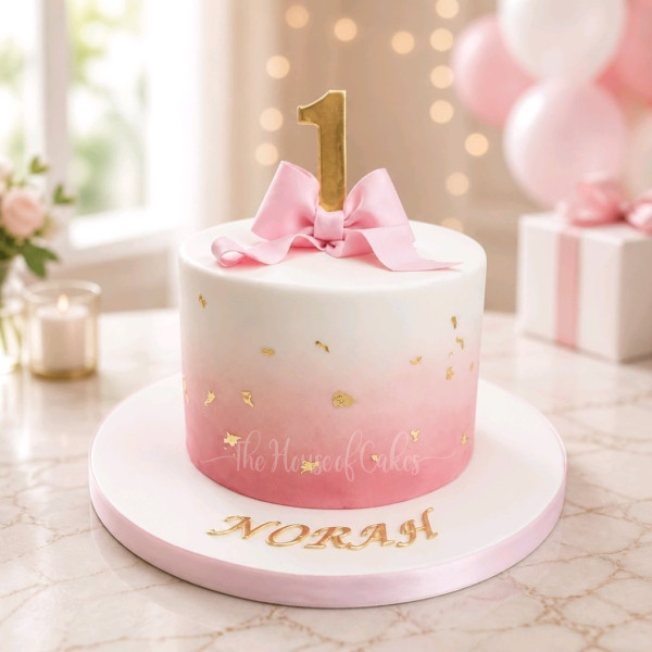 Cake with pink bow 2