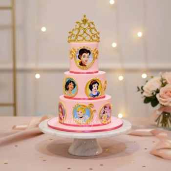 Disney Princesses cake with photo 4