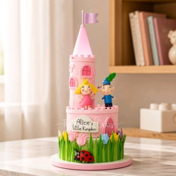 Elf Ben and princess Holly cake