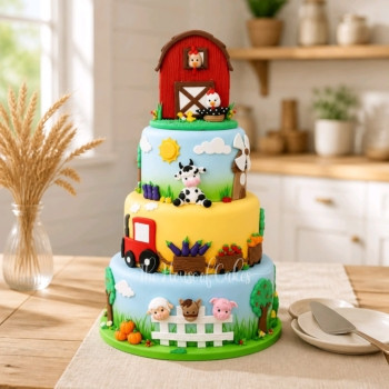 Farm animals cake 12