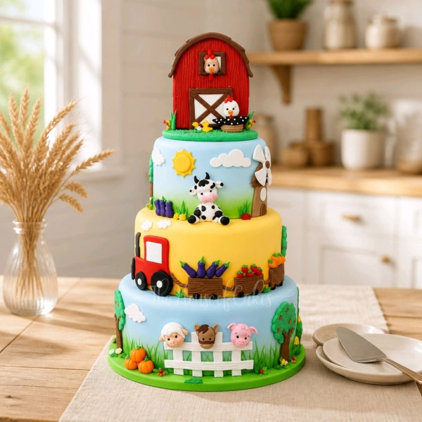 Farm animals cake 12