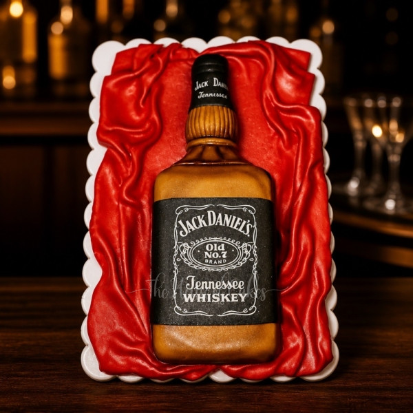 Jack Daniels Bottle Cake in Dubai from The House of Cakes Bakery