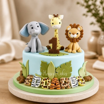 Jungle Animals Cake in Dubai from The House of Cakes Bakery