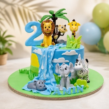 Jungle Animals Cake in Dubai from The House of Cakes Bakery