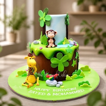 Jungle Animals Cake in Dubai from The House of Cakes Bakery
