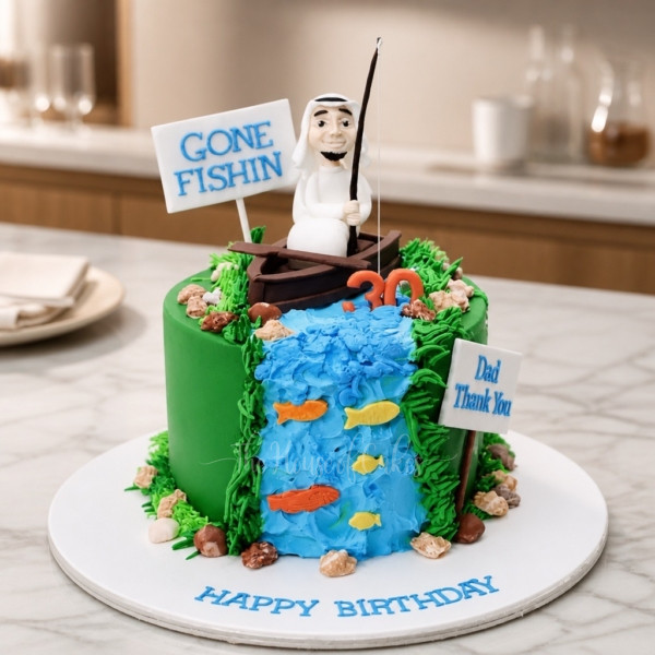 Arab Men Fishing Cake in Dubai