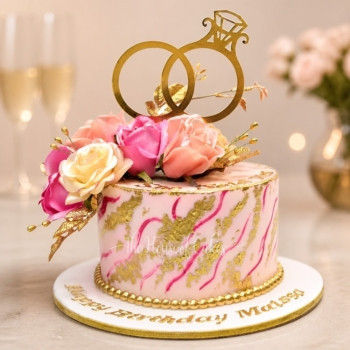 Engagement Ring Cake in Dubai from The House of Cakes Bakery