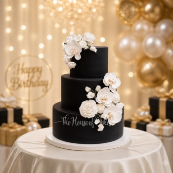 Black and White Wedding Cake in Dubai
