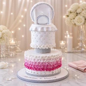 Engagement Ring Cake in Dubai by The House of Cakes Bakery