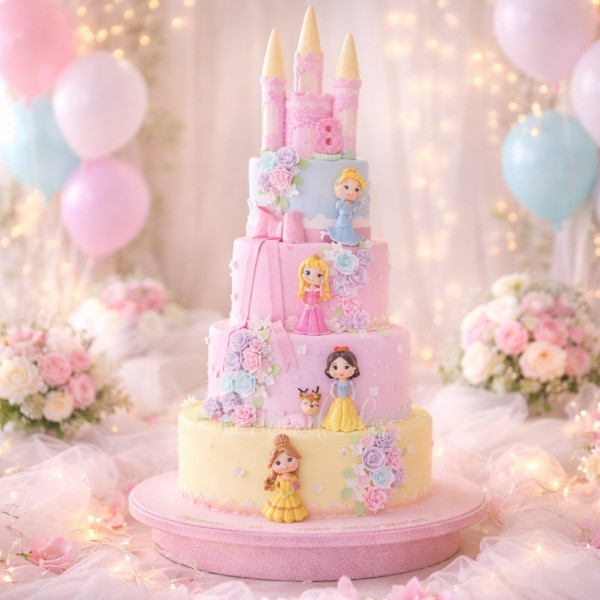 Disney Princesses Castle Cake in Dubai