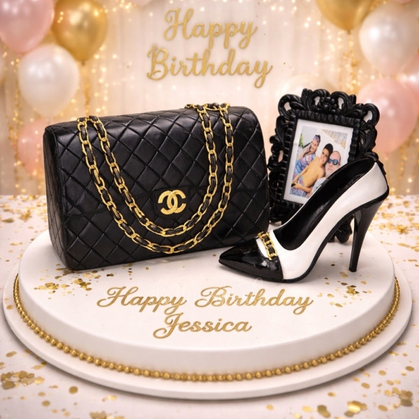 Chanel Bag and Shoe Cake in Dubai