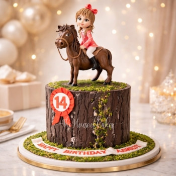 Girl and Horse Cake in Dubai