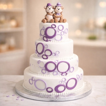 Cute Monkies Wedding Cake in Dubai