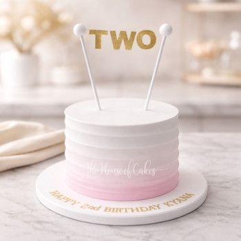 Pink Ombre Cream Cake in Dubai