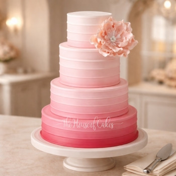 Pink Ombre Cake with Flower in Dubai