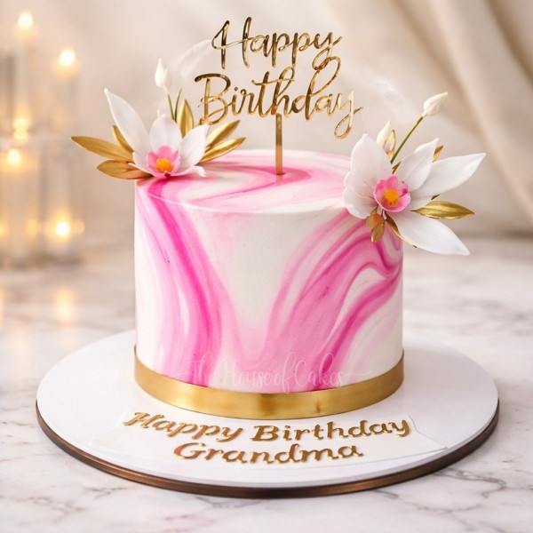 Pink Marble Cake in Dubai