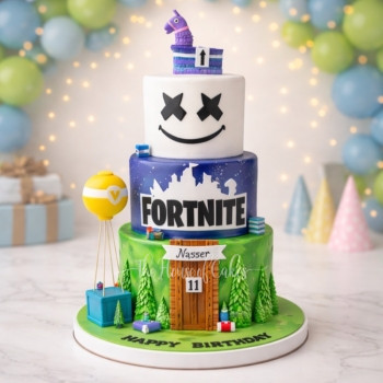 Fortnite and Marshmello Cake