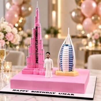 Burj Khalifa and Burj Al Arab Dubai Themed Cake 2