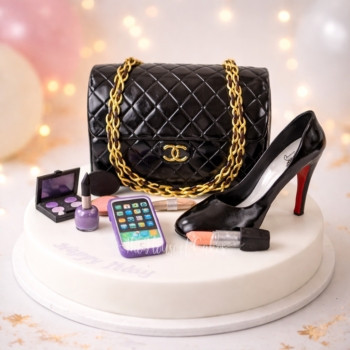 Chanel Bag and Louboutin Shoe Cake
