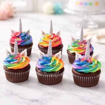 Rainbow Unicorn Cupcakes