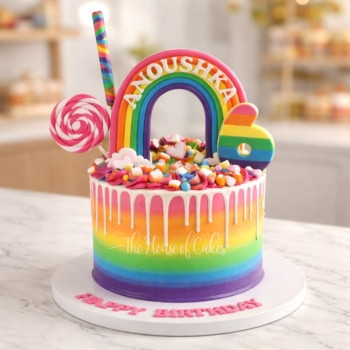 Rainbow Dripping Cake