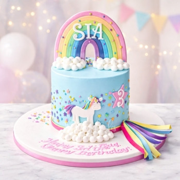 Rainbow & Pony Cake