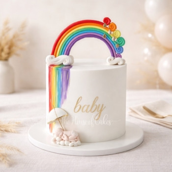Baby and Rainbow Cake
