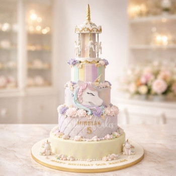 Unicorn and Carousel Cake