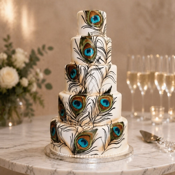 The Peacock Print Cake