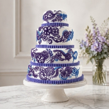 Henna Design Wedding Cake