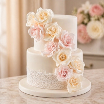 Cake with Roses in Dubai