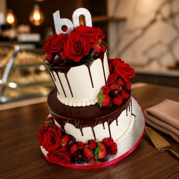 Awesome Cake with Red Roses