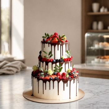 Strawberries and Drip Wedding Cake in Dubai