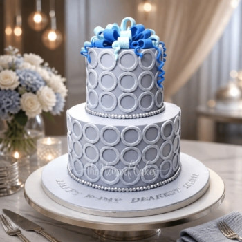 Silver Circles Cake