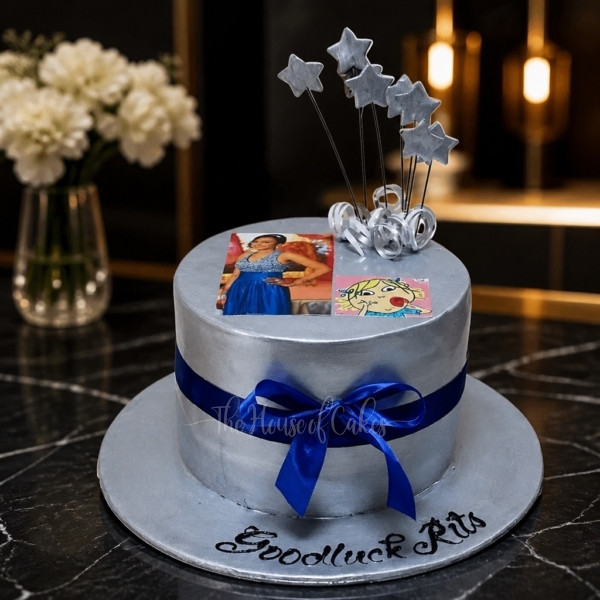 Silver Cake with Photo