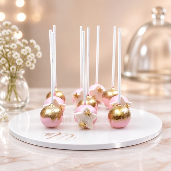 Pink and Gold Cake Pops