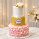 Pink and Gold Cake in Dubai