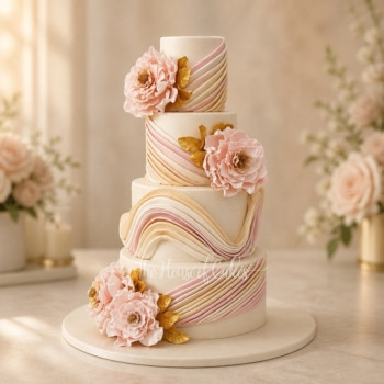Pink and Gold Cake in Dubai