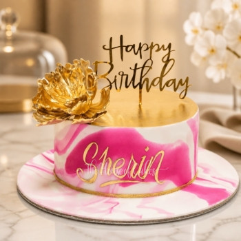 Pink Marble Effect Cake