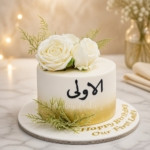 Gold and White Roses Cake in Dubai