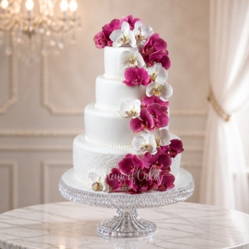 Pretty Flowers Cake in pink and white from The House of Cakes