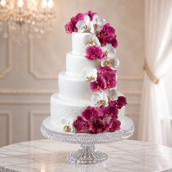 Pretty Flowers Cake in pink and white from The House of Cakes
