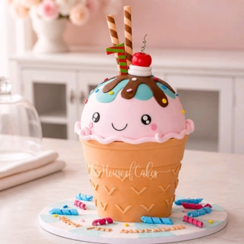 Ice cream cup shaped cake